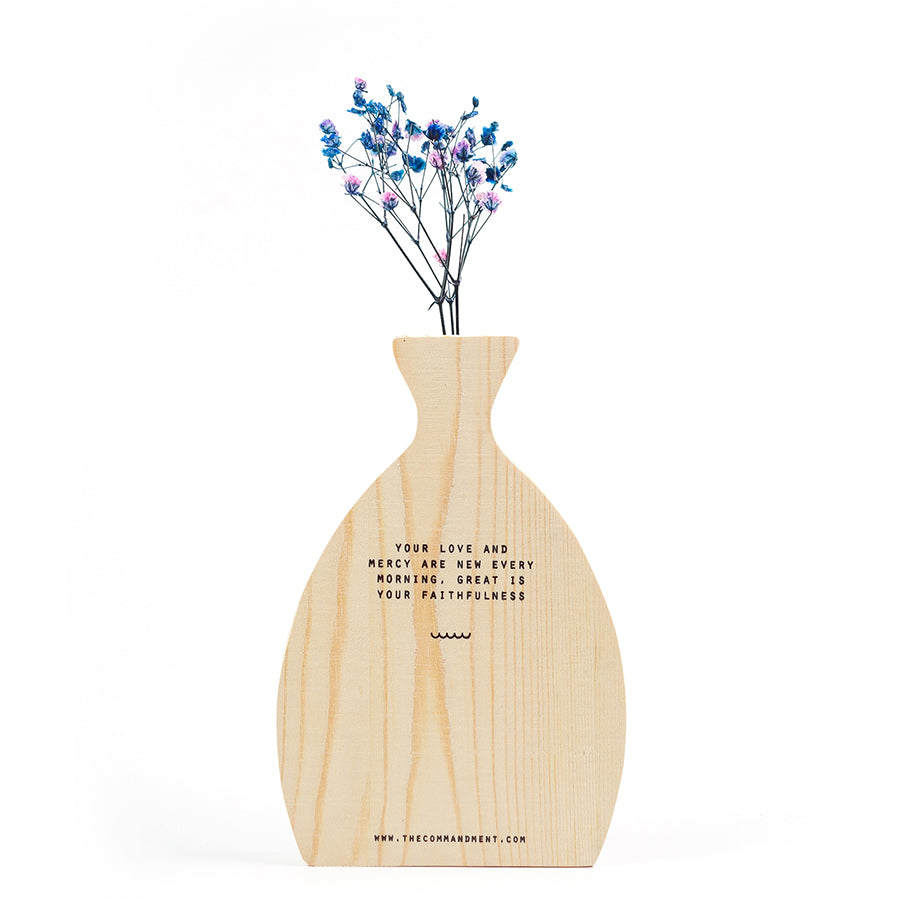 Your Love and Mercy are New Every Morning {Wooden Vase} - by The Commandment Co, The Commandment Co , Singapore Christian gifts shop
