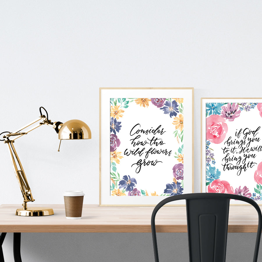 Consider how the wild flowers grow {Poster} - Posters by Pecks of Paper, The Commandment Co