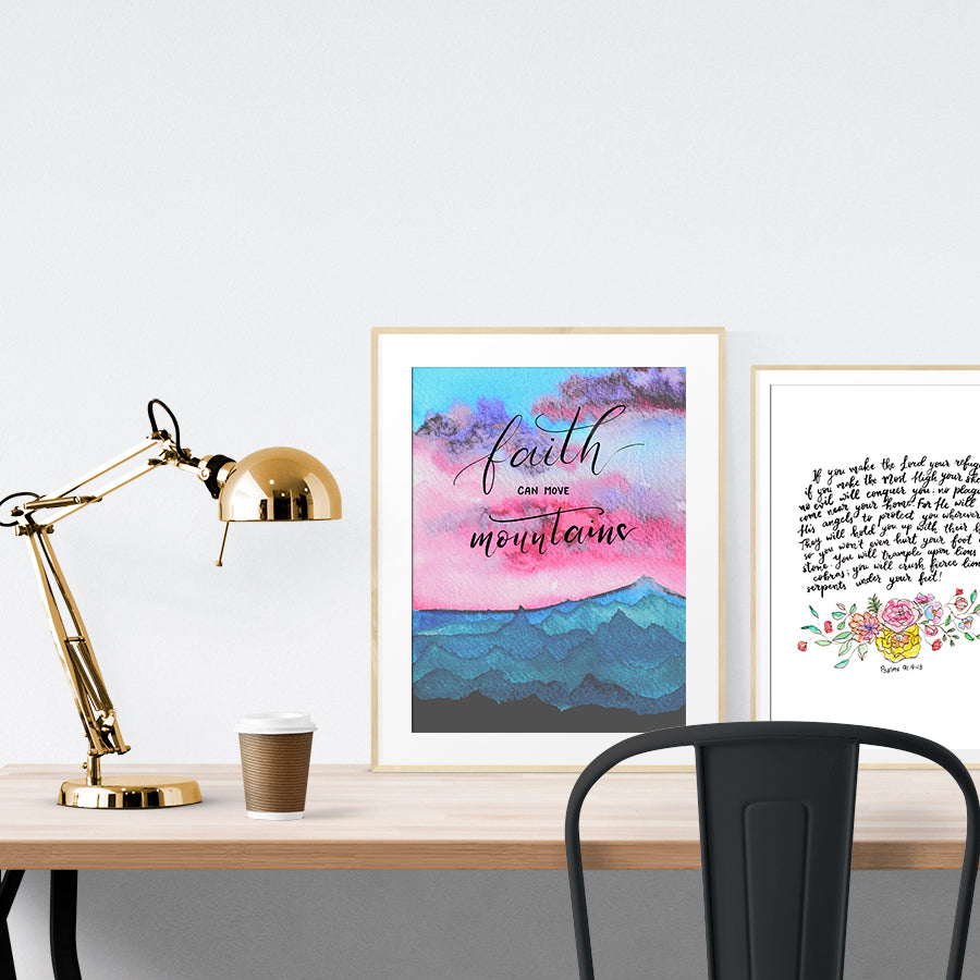 Faith Can Move Mountains {Poster} - Posters by Love Ann Joy, The Commandment Co