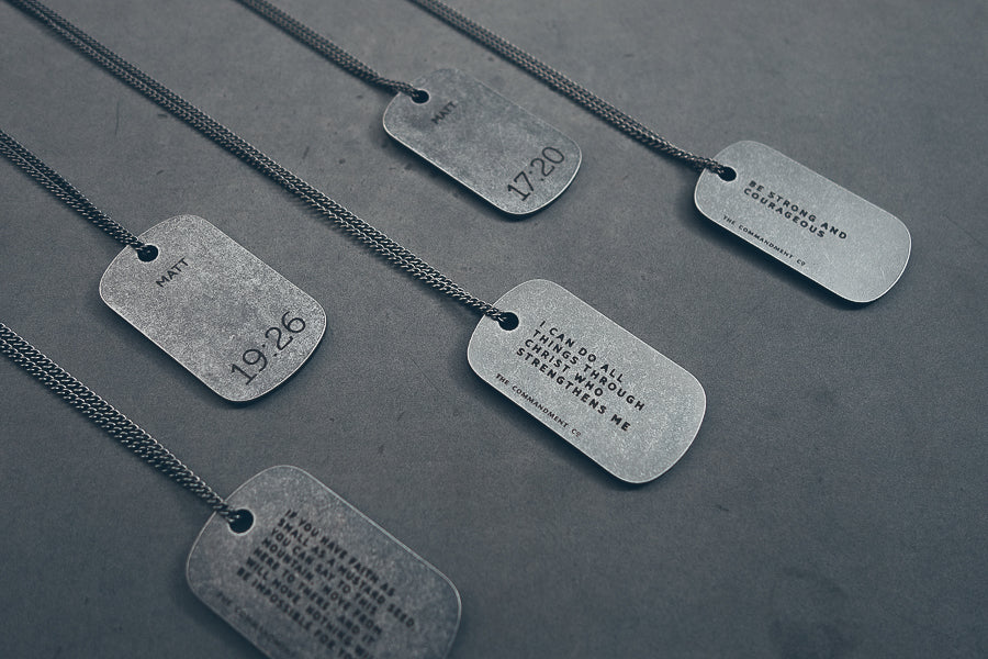 Gunmetal Dog Tag Necklace - Accessories by The Commandment Co, The Commandment Co , Singapore Christian gifts shop