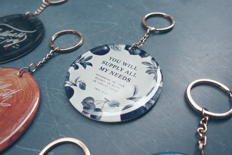 Be Joyful In Hope Patient In Affliction Faithful In Prayer {Keychain & Car Charm} - Keychain by The Commandment, The Commandment Co