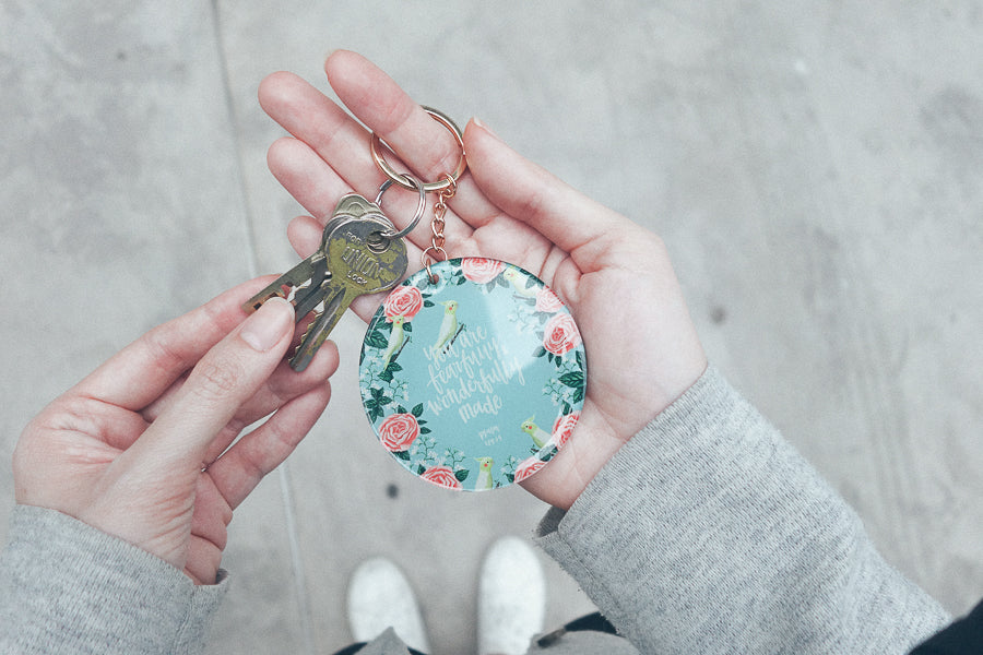 You Are Fearfully And Wonderfully Made {Keychain & Car Charm} - Keychain by The Commandment, The Commandment Co