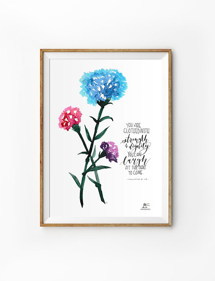 You Are Clothed With Strength And Dignity {Poster} - Posters by A Paper Hope, The Commandment Co , Singapore Christian gifts shop