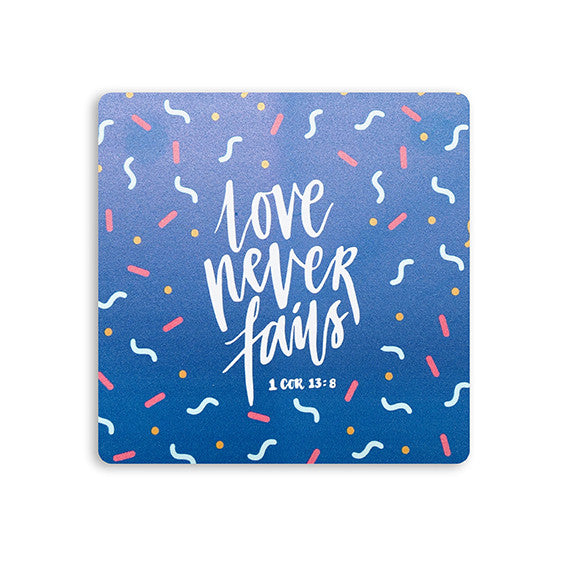 Love never fails {Coasters} - coasters by The Commandment Co, The Commandment Co , Singapore Christian gifts shop