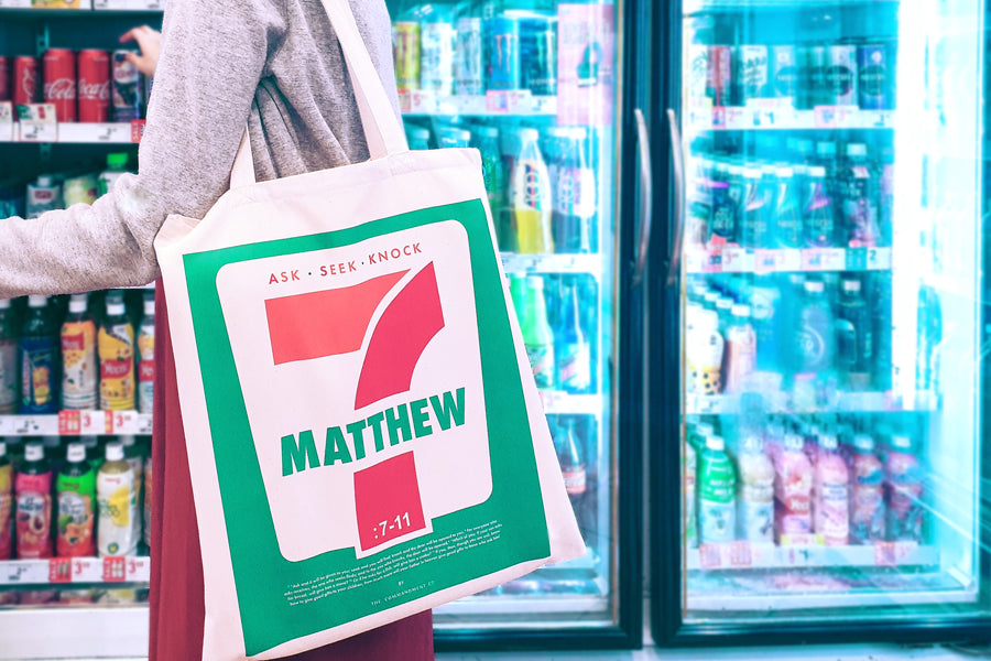 7-11 Matthew 7 - ASK {Tote Bag} - tote bag by The Commandment, The Commandment Co , Singapore Christian gifts shop