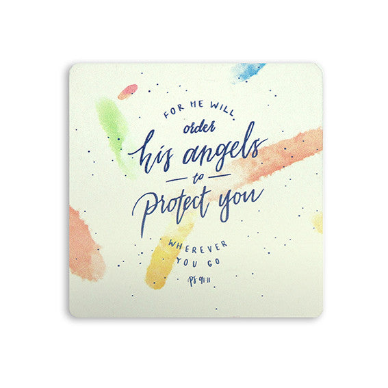 Angels Protect {Coasters} - coasters by The Commandment Co, The Commandment Co , Singapore Christian gifts shop