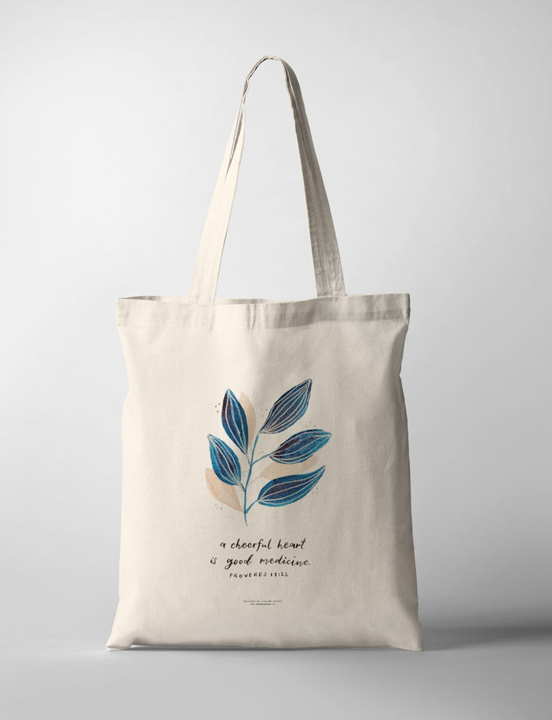 A Cheerful Heart Is Good Medicine {Tote Bag} - tote bag by P.Paints, The Commandment Co , Singapore Christian gifts shop