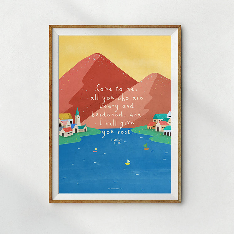 Come To Me and I Will Give You Rest {Poster} - Posters by The Commandment Co, The Commandment Co , Singapore Christian gifts shop