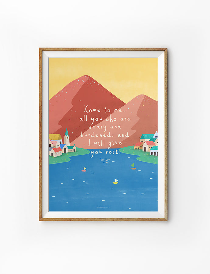 Come To Me and I Will Give You Rest {Poster} - Posters by The Commandment Co, The Commandment Co , Singapore Christian gifts shop