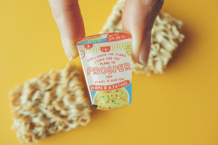 Cup Noodles Prosper {LOVE SUPERMARKET Pin} - Accessories by Hey New Day, The Commandment Co
