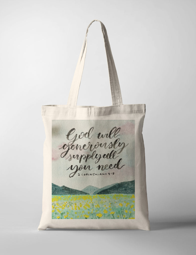 God Will Generously Supply All Your Needs {Tote Bag} - tote bag by P.Paints, The Commandment Co , Singapore Christian gifts shop