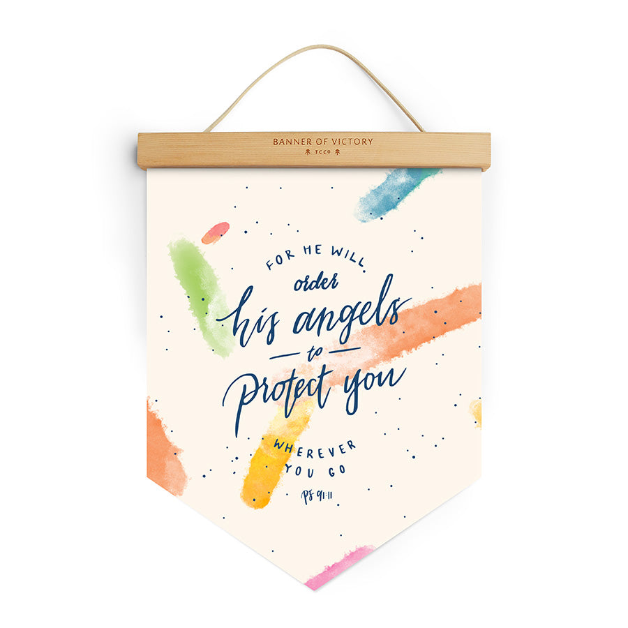 Angels Protect {Banner of Victory} - Banners by The Commandment Co, The Commandment Co , Singapore Christian gifts shop