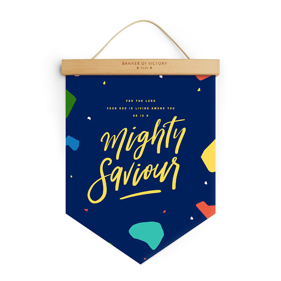 He Is A Mighty Saviour {Banner of Victory} - Banners by The Commandment Co, The Commandment Co , Singapore Christian gifts shop