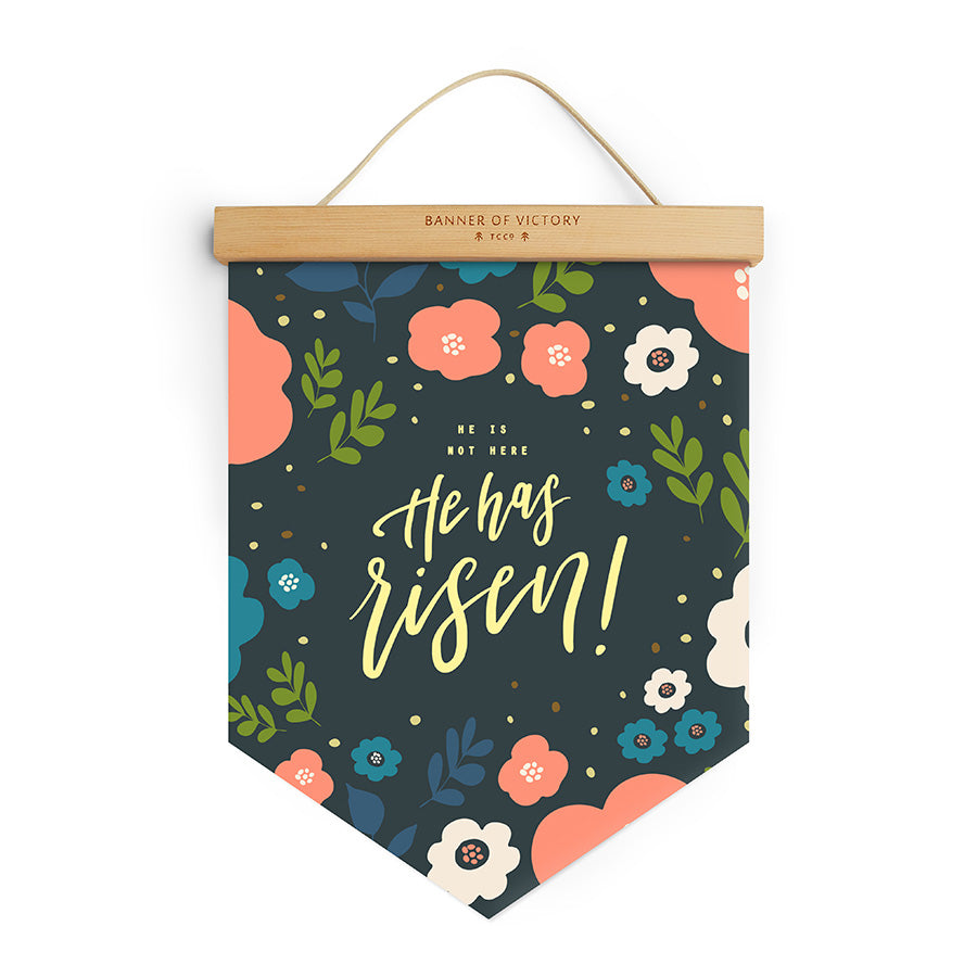 He has Risen! (Floral) {Banner of Victory} - Banners by The Commandment Co, The Commandment Co , Singapore Christian gifts shop