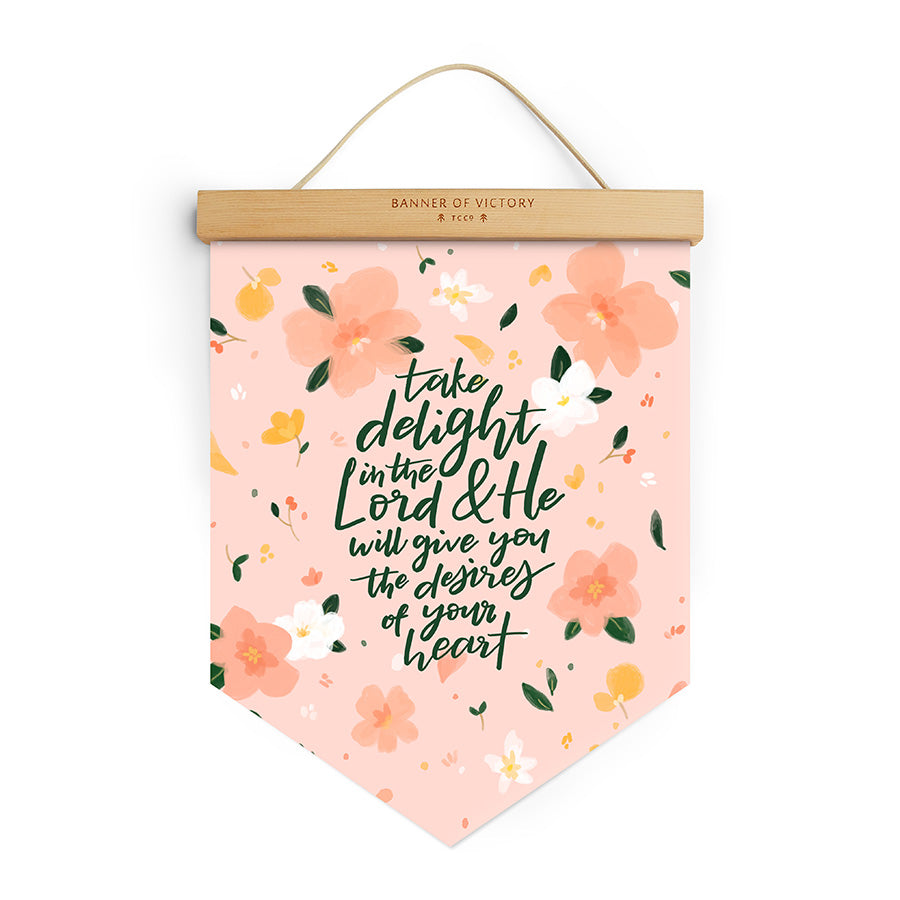 Take delight in the Lord {Banner of Victory} - Banners by The Commandment Co, The Commandment Co , Singapore Christian gifts shop