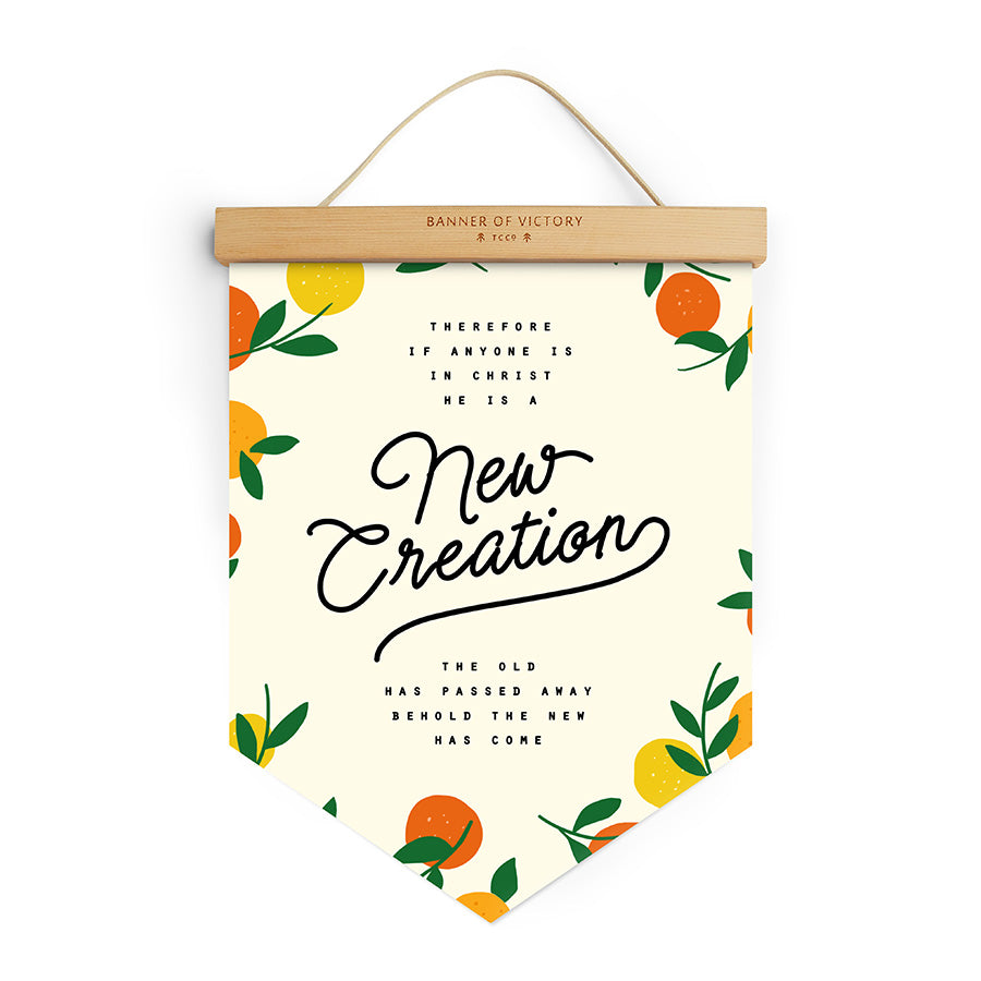 In Christ He Is A New Creation {Banner of Victory} - Banners by The Commandment Co, The Commandment Co , Singapore Christian gifts shop