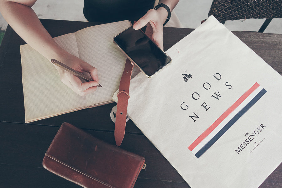 Good News {Sling Bag} - tote bag by The Messenger by TCCO, The Commandment Co , Singapore Christian gifts shop