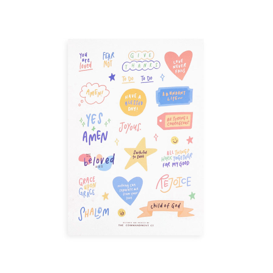Rejoice | Journaling Sticker Sheet - Stickers by The Commandment Co, The Commandment Co , Singapore Christian gifts shop