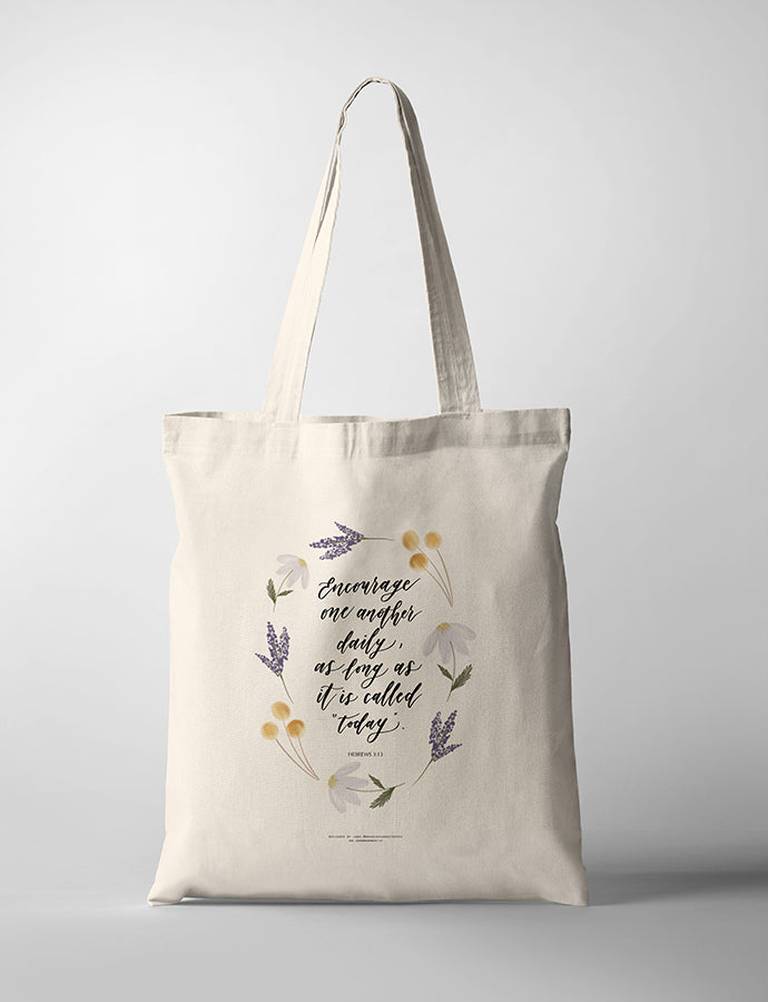 Encourage One Another Daily {Tote Bag} - tote bag by Branches and Strokes, The Commandment Co