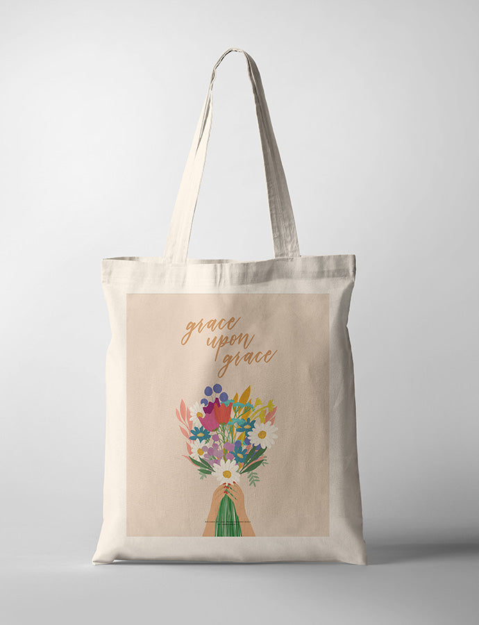 Grace Upon Grace {Tote Bag} - tote bag by Branches and Strokes, The Commandment Co , Singapore Christian gifts shop