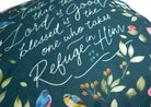 Blessed is the one who takes refuge in Him {Cushion Cover} - Cushion Covers by The Commandment Co, The Commandment Co , Singapore Christian gifts shop