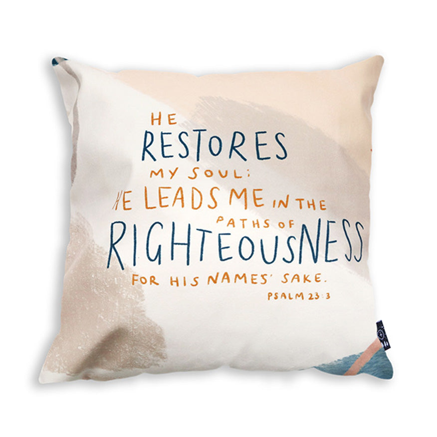 He Restores My Soul {Cushion Cover} - Cushion Covers by The Commandment Co, The Commandment Co , Singapore Christian gifts shop