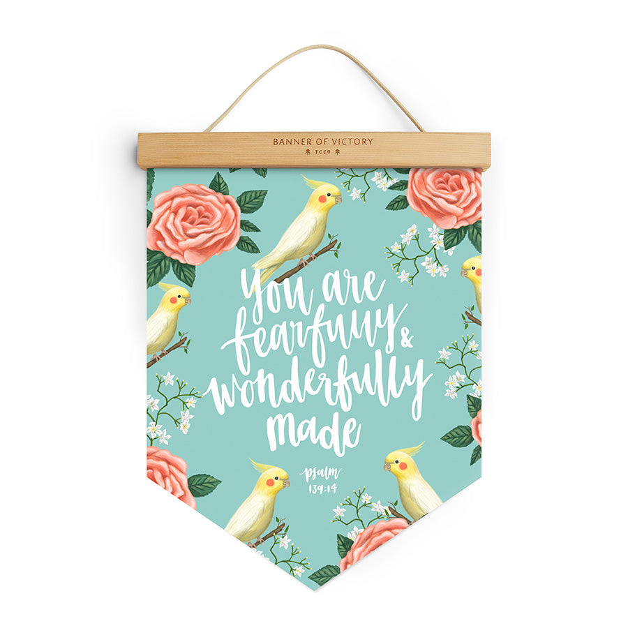 You Are Fearfully & Wonderfully Made {Banner of Victory} - Banners by The Commandment Co, The Commandment Co , Singapore Christian gifts shop