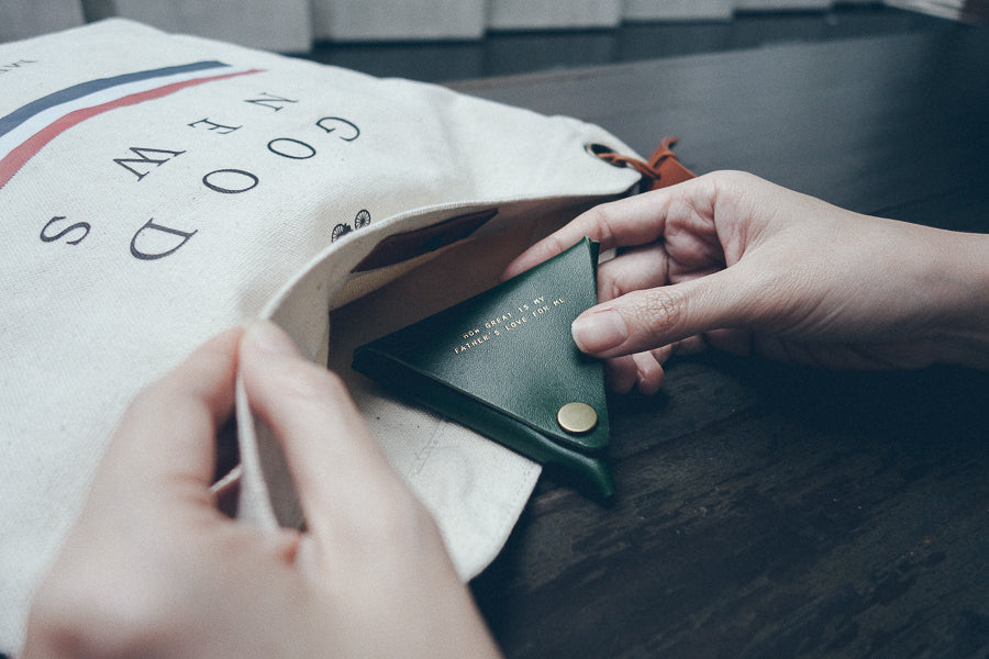 Leather Coin Pouch - Coin Pouch by The Messenger by TCCO, The Commandment Co , Singapore Christian gifts shop