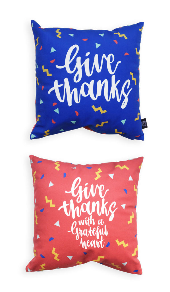 Give Thanks with a Grateful Heart {Cushion Cover} - Cushion Covers by The Commandment, The Commandment Co , Singapore Christian gifts shop