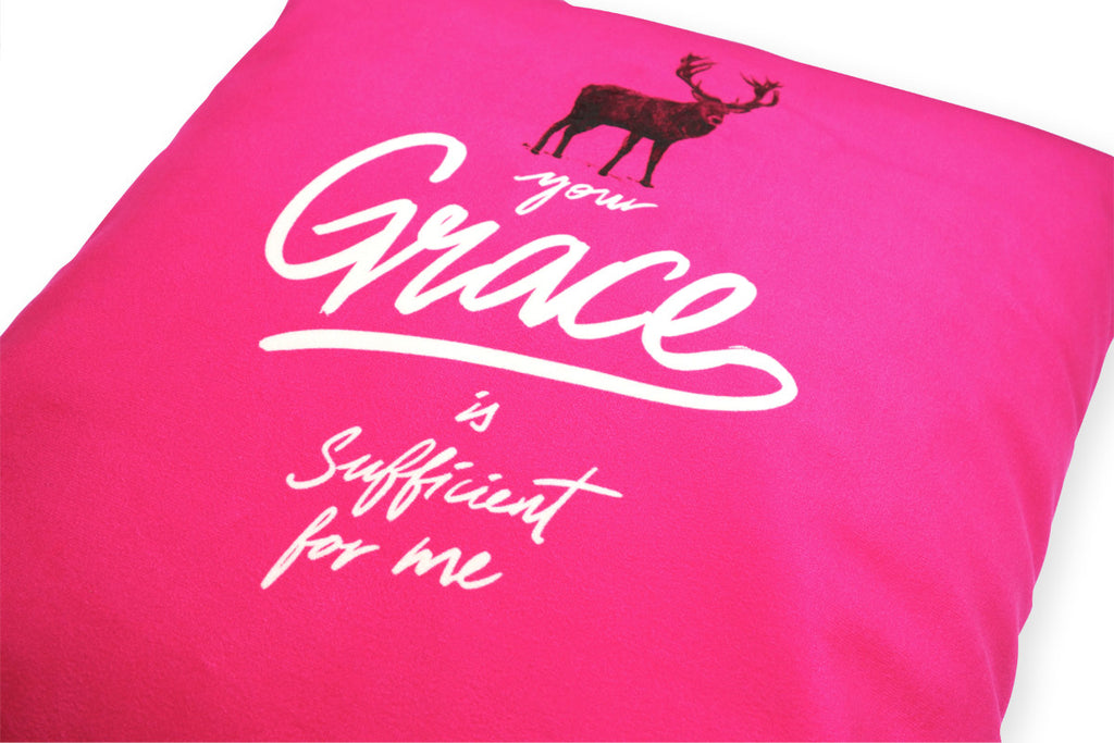 Pencil - Your Grace Is Sufficient For Me {Cushion Cover} - Cushion Covers by The Commandment, The Commandment Co , Singapore Christian gifts shop