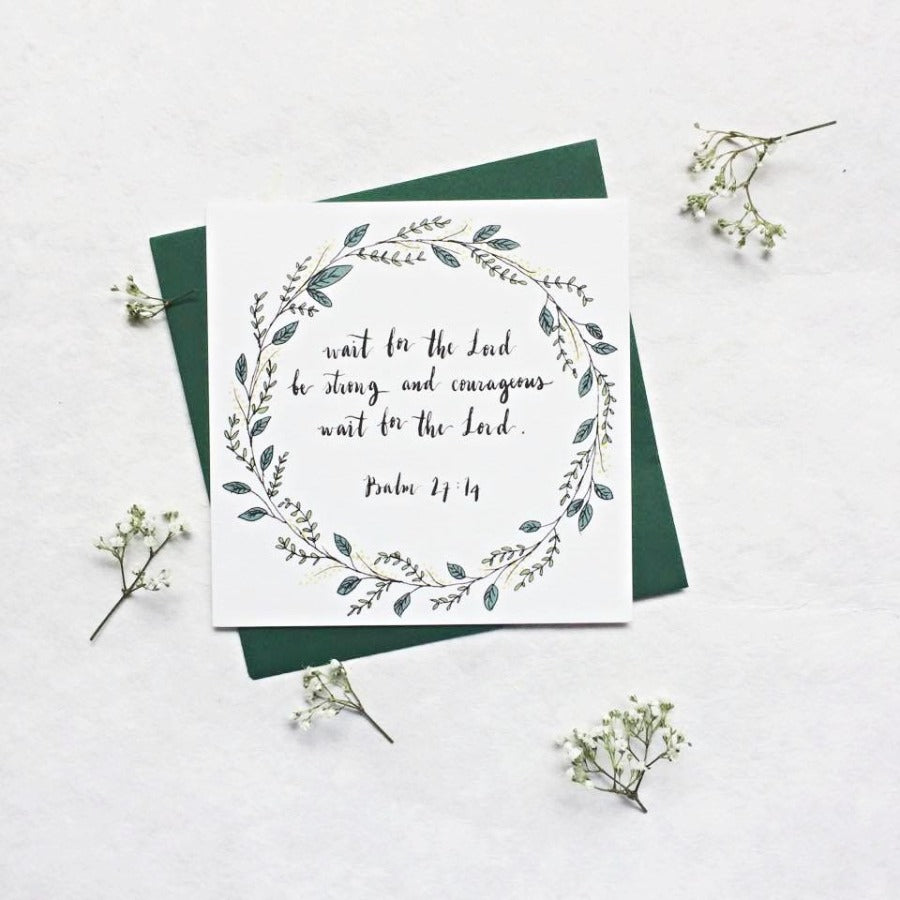Be Strong and Courageous Psalm 27:14 | Greeting Cards - Cards by Dora Prints, The Commandment Co , Singapore Christian gifts shop