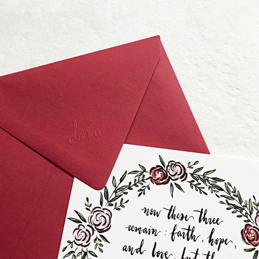 Faith Hope Love 1 Corinthians 13:13 | Greeting Cards - Cards by Dora Prints, The Commandment Co , Singapore Christian gifts shop