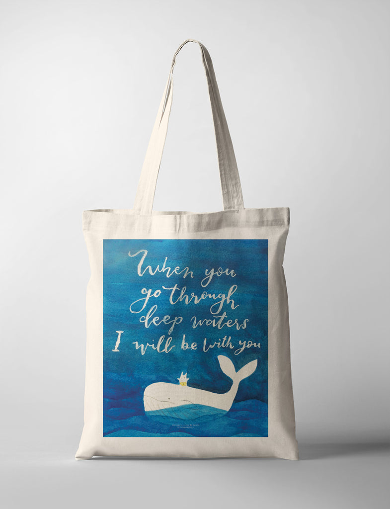 When You Go Through Deep Waters I Will Be With You {Tote Bag} - tote bag by P.Paints, The Commandment Co , Singapore Christian gifts shop