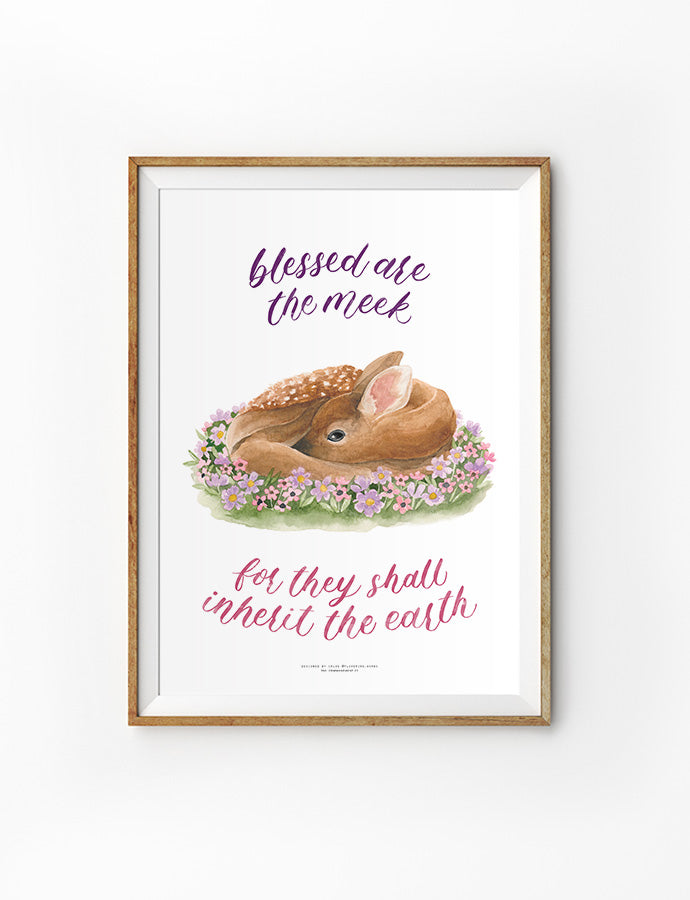 Blessed Are The Meek {Poster} - Posters by Flowering Words, The Commandment Co