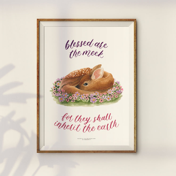 Blessed Are The Meek {Poster} - Posters by Flowering Words, The Commandment Co