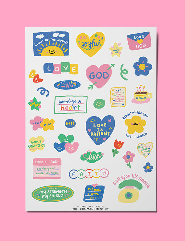 Faith | Journaling Sticker Sheet - Stickers by The Commandment Co , The Commandment Co , Singapore Christian gifts shop