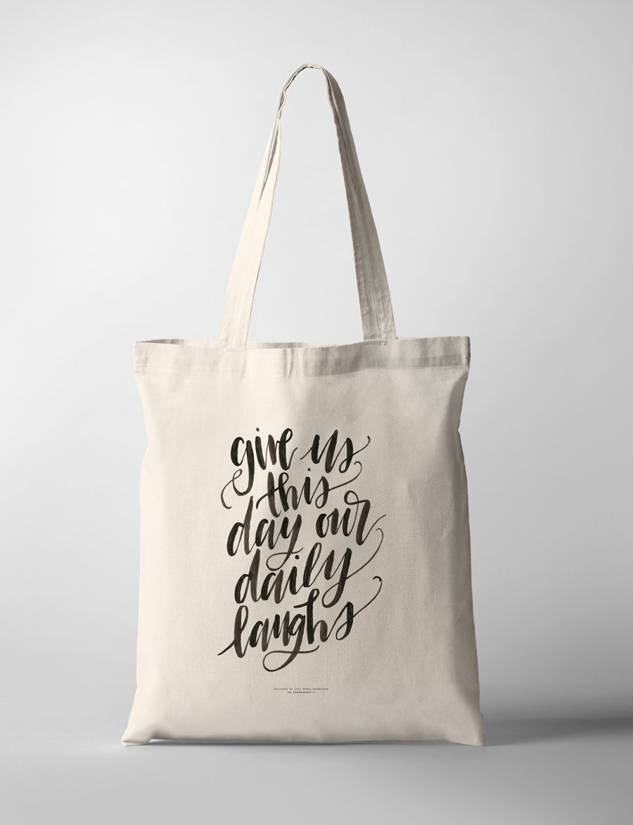 Give Us Daily Laughs {Tote Bag} - tote bag by Small Hours Shop, The Commandment Co , Singapore Christian gifts shop