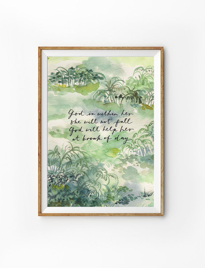 greenery scene wall art poster with Christianity content design