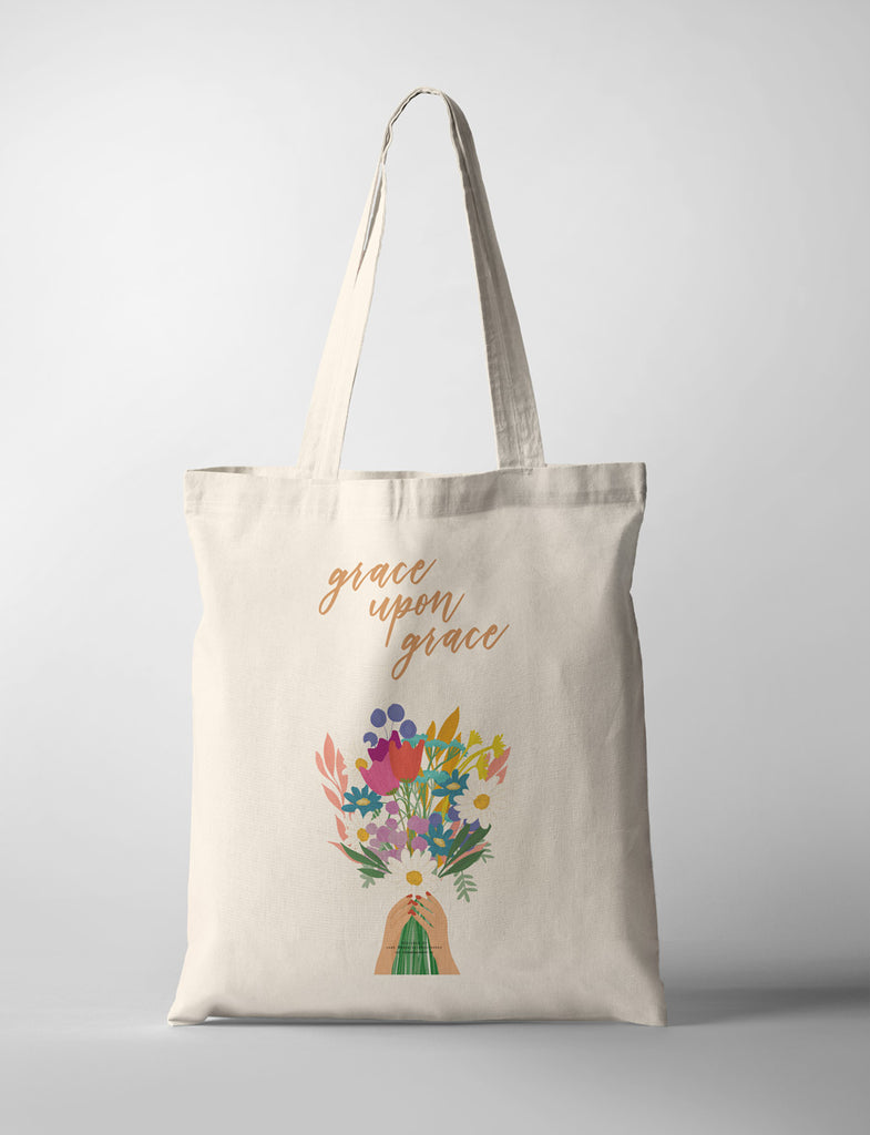 Grace Upon Grace {Tote Bag} - tote bag by Branches and Strokes, The Commandment Co , Singapore Christian gifts shop