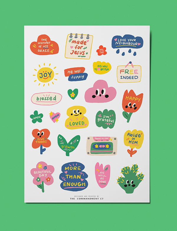 Growth | Journaling Sticker Sheet - Stickers by The Commandment Co , The Commandment Co , Singapore Christian gifts shop