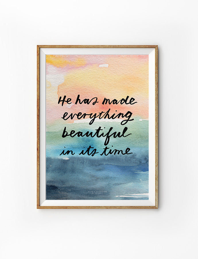 Watercolor painting wall art poster design with bible verse wordings