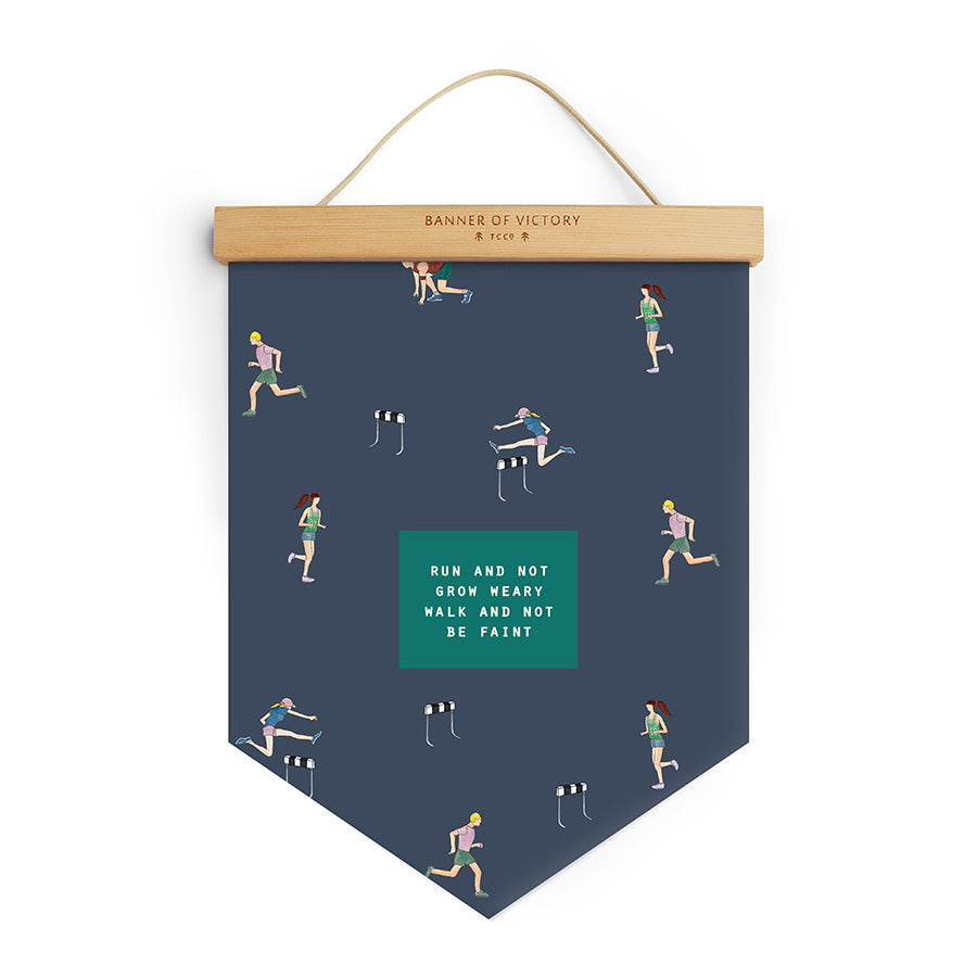 Run And Not Grow Weary, Walk And Not Be Faint {Banner of Victory} - Banners by The Commandment Co, The Commandment Co , Singapore Christian gifts shop