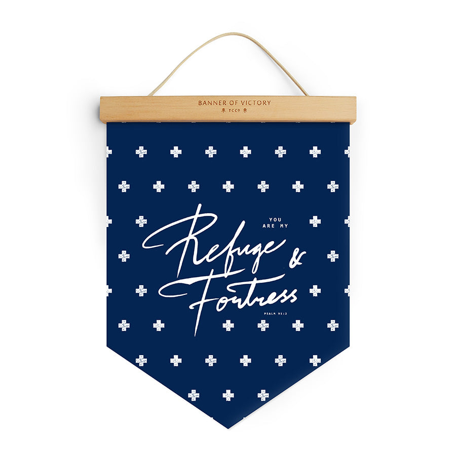 Refuge & Fortress {Banner of Victory} - Banners by The Commandment Co, The Commandment Co , Singapore Christian gifts shop