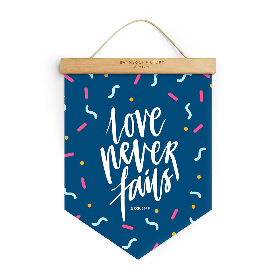 Love Never Fails {Banner of Victory} - Banners by The Commandment Co, The Commandment Co , Singapore Christian gifts shop