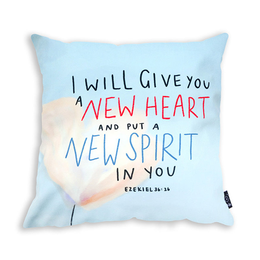 New Heart New Spirit {Cushion Cover} - Cushion Covers by The Commandment Co, The Commandment Co , Singapore Christian gifts shop