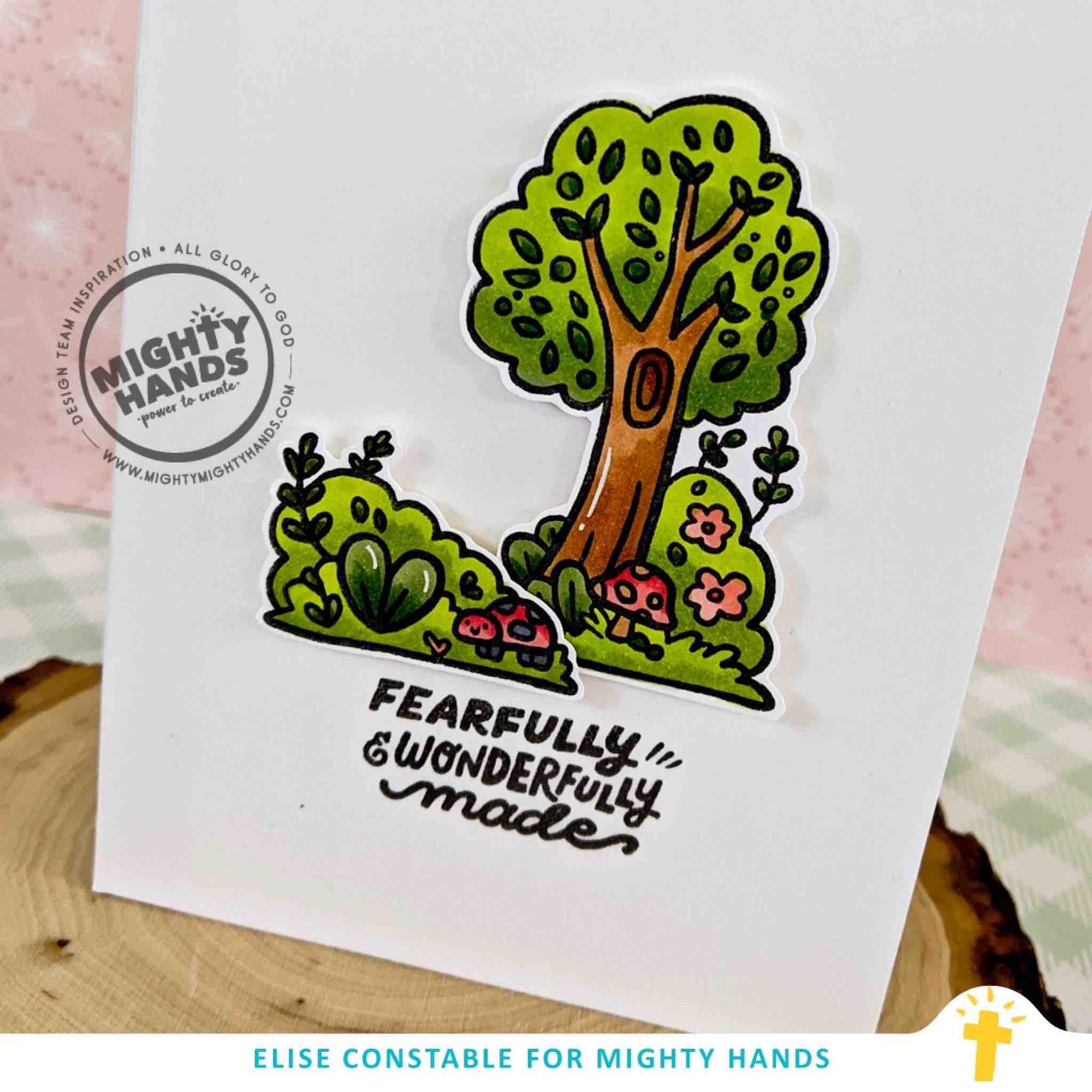 fearfully and wonderfully made trees green pastures ladybug mushroom 