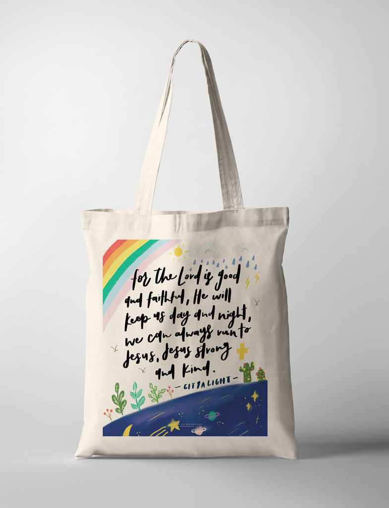 Jesus Strong And Kind {Tote Bag} - tote bag by Deep Grace Inspo, The Commandment Co