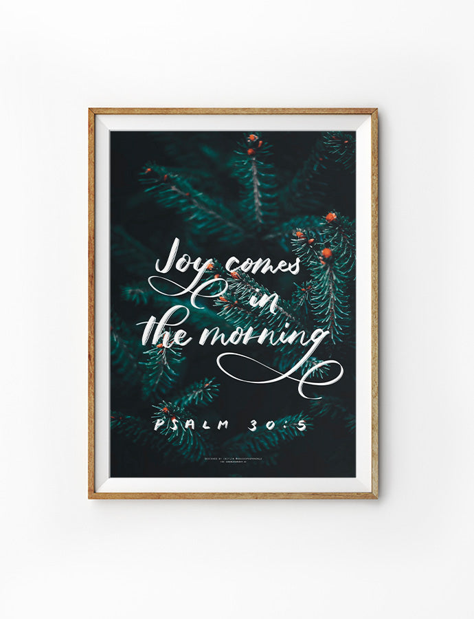 Joy comes in the morning wall art poster for home and living decoration