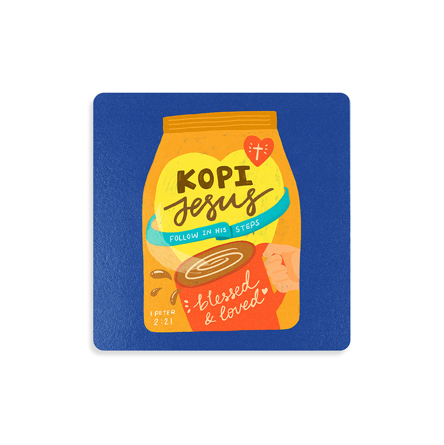 Kopi Jesus Coffee | Coasters {LOVE SUPERMARKET} - coasters by The Commandment Co, The Commandment Co , Singapore Christian gifts shop