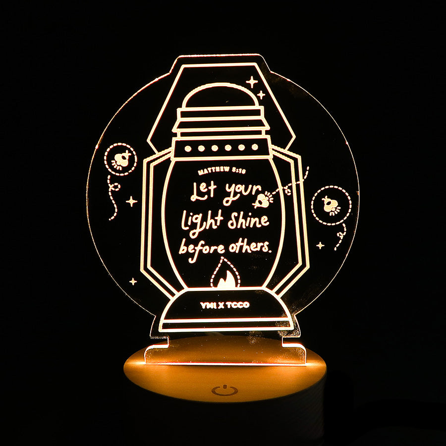 vintage oil lamp with bible verse night light design by Singapore Christianity gift store TCCO matthew 5:16 for display at home office living room